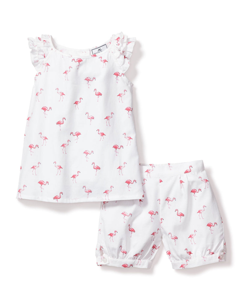 Girl's Twill Amelie Short Set in Flamingos Children's Pajamas Petite Plume 