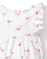 Baby's Twill Ruffled Romper in Flamingos Infant Romper Petite Plume 