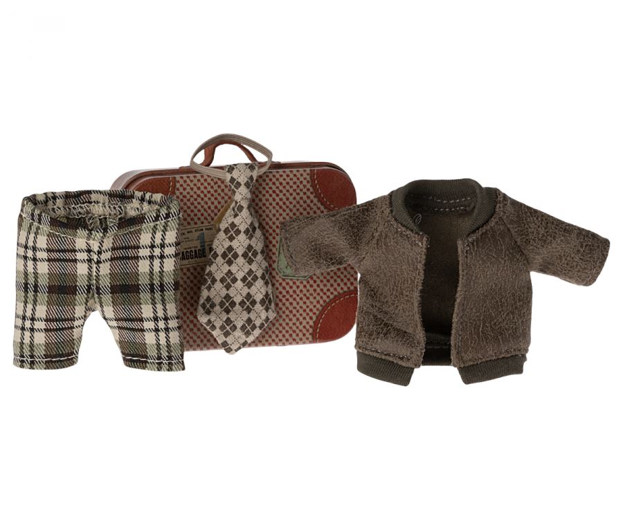 Presale Jacket, Pants and Tie in Suitcase, Grandpa mouse Maileg Clothes & Accessories Maileg 