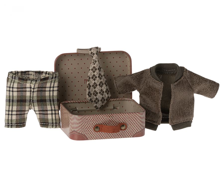 Presale Jacket, Pants and Tie in Suitcase, Grandpa mouse Maileg Clothes & Accessories Maileg 
