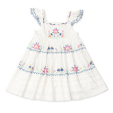 NANETTE DRESS, PEARL WITH EMBROIDERY by Lali Lali 