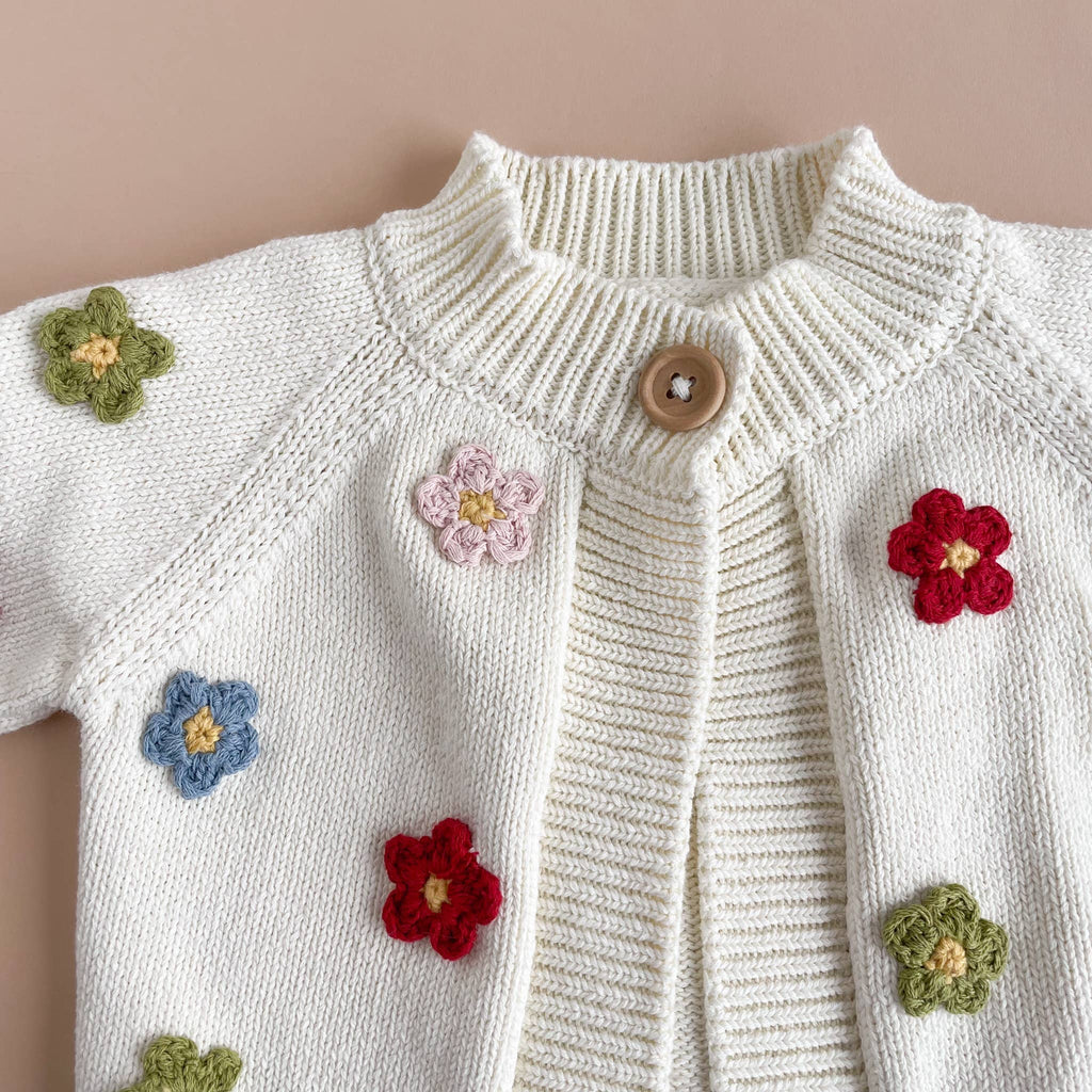 Cotton Flower Cardigan Baby Sweater Spring Summer Girl Gift: 12-24m The Blueberry Hill 