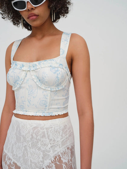 Chantal Top Tank Tops For Love and Lemons XS Blue 