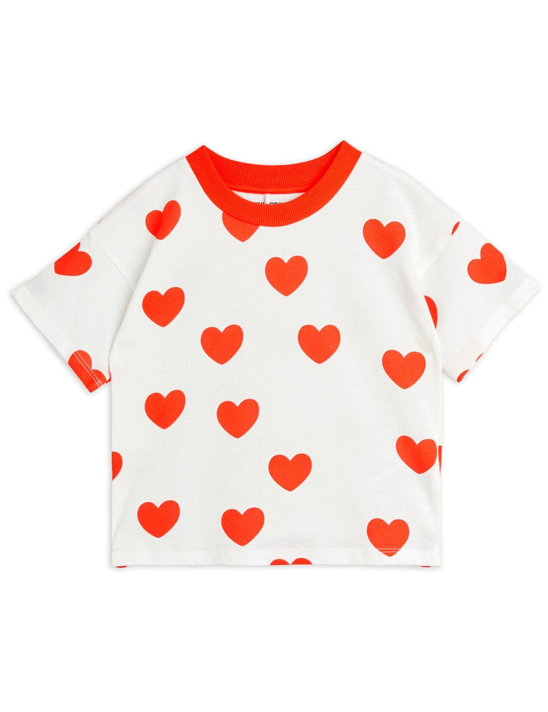 Hearts T-Shirt | Red Tops & Tees Mini Rodini 92/98 (1-3Y) Red 