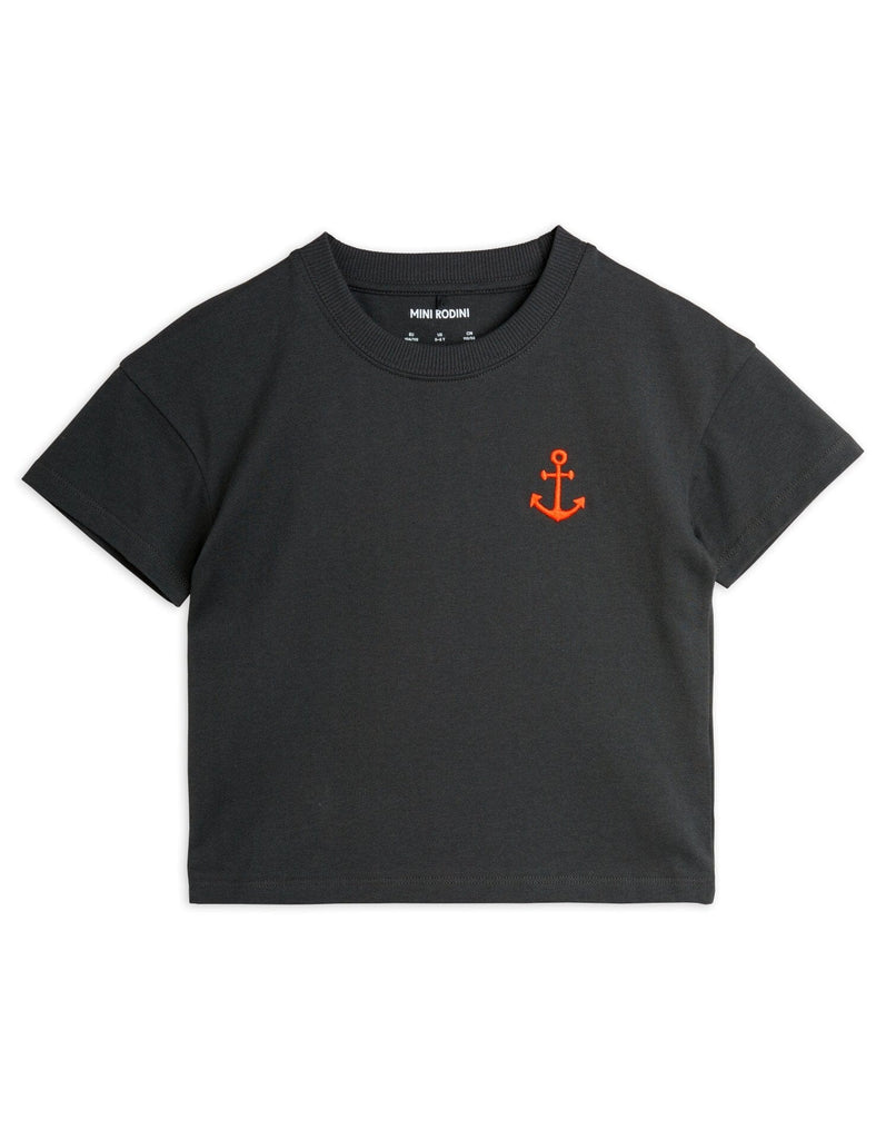 Anchor Embroidered T-Shirt Tops & Tees Mini Rodini 92/98 (1-3Y) Black 