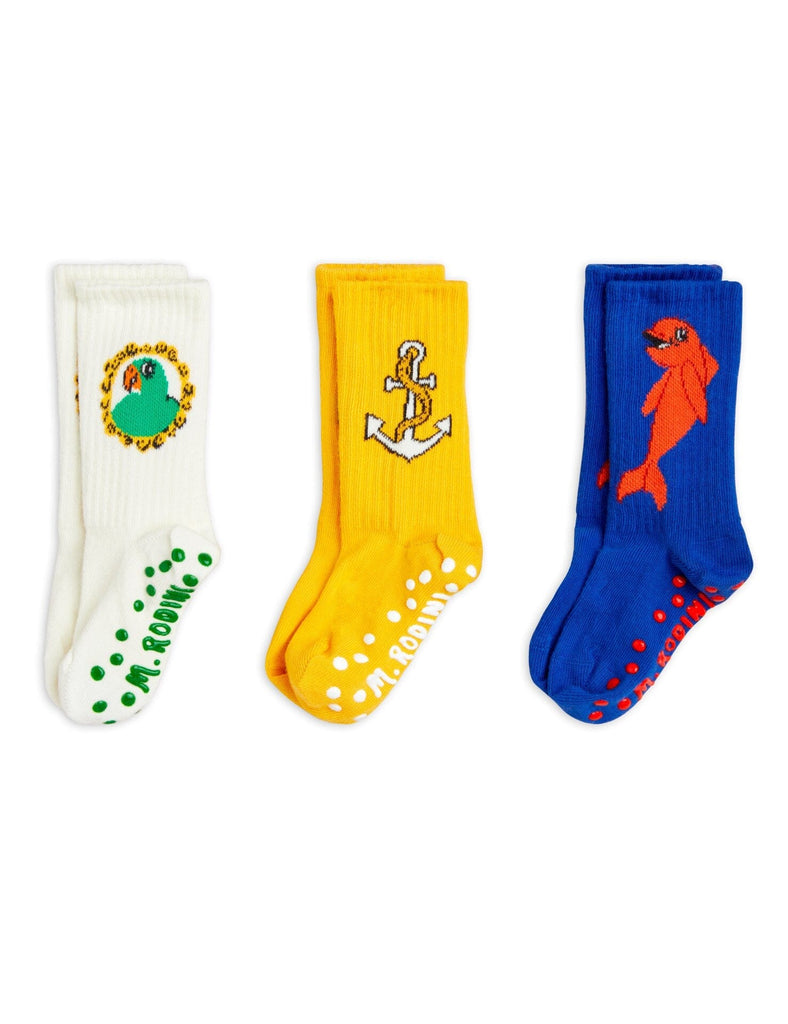 Dolphin 3-pack Anti Slip Socks Socks & Tights Mini Rodini 20/23 Multi 