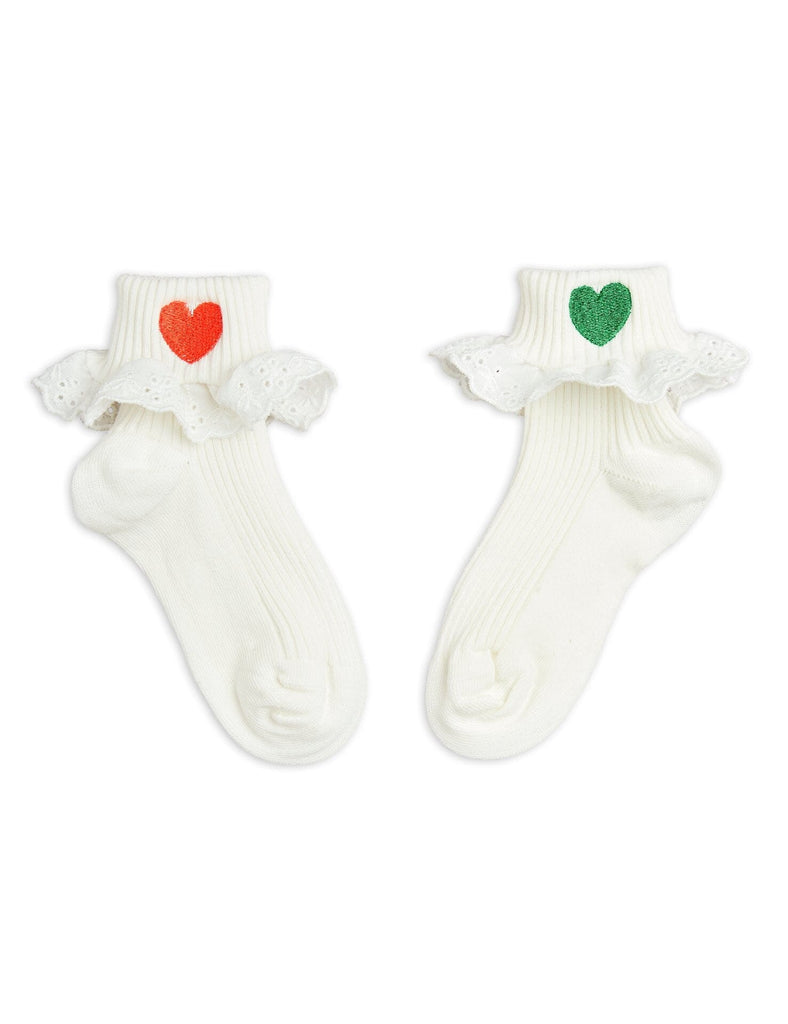 Hearts Lace Socks Socks & Tights Mini Rodini 20/23 White 