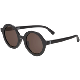 Euro Round Jet Black Sunglasses with Amber lens