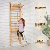 2in1 Wooden Swedish Wall / Climbing ladder for Children + Swing Set Swedish wall Goodevas 
