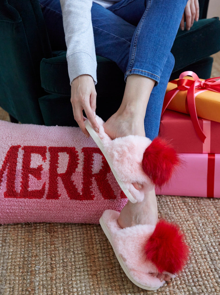 Shiraleah Amor Holiday Slippers, Pink by Shiraleah Slippers Shiraleah 