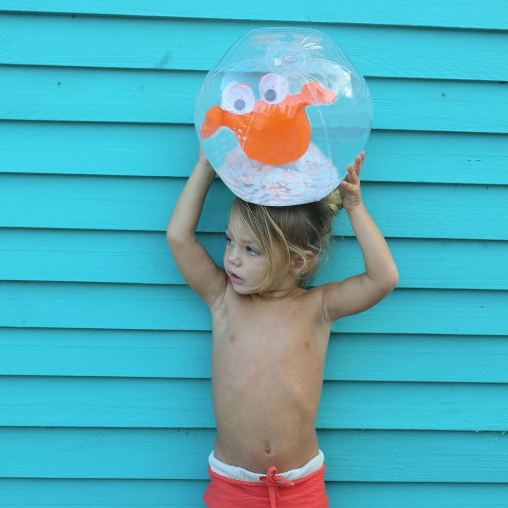 3D Inflatable Beach Ball Sonny the Sea Creature Neon Orange | Sunnylife - Kid's Summer Toys