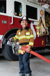 Tan Firefighter Set with Accessories Costumes Great Pretenders USA Size 5-6 