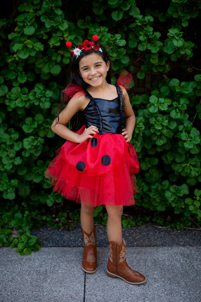 Ladybug Dress & Headband Costumes Great Pretenders USA Size 3-4 