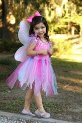 Butterfly Dress w/Wings & Wand | Pink/Multi Costumes Great Pretenders USA 