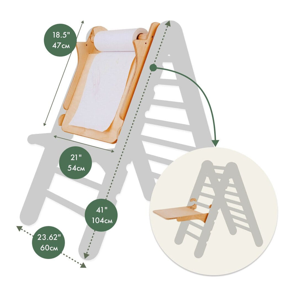 6in1 Montessori Climbing Frame Set: Triangle Ladder + Arch/Rocker + Slide/Ramp + Net + Cushion + Art Addition 6in1 Playsets Goodevas 
