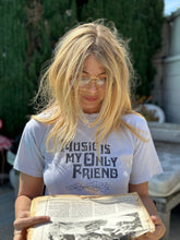 Music Is My Only Friend Tee | Pale Blue Tops & Tees Stoned Immaculate 
