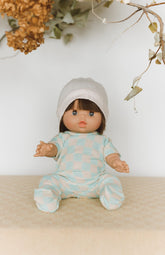Check Jumpsuit and Beanie | Seafoam
