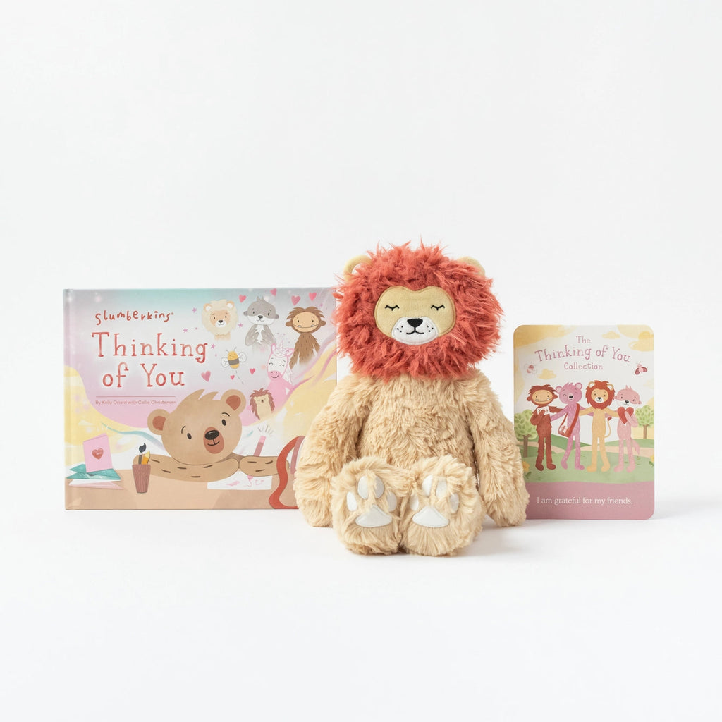 Honey Lion Kin & Thinking of You Hardcover Book Stuffies Slumberkins OS 