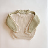 Organic Oversized Knit Sweater Baby & Toddler shopatlasgrey Vanilla NB 
