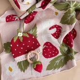 Blanket Strawberry Bunny Organic Baby Decor Spring Summer The Blueberry Hill 