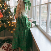 Drew Girl Dress in Festive Green Dress Folklore Las Niñas 