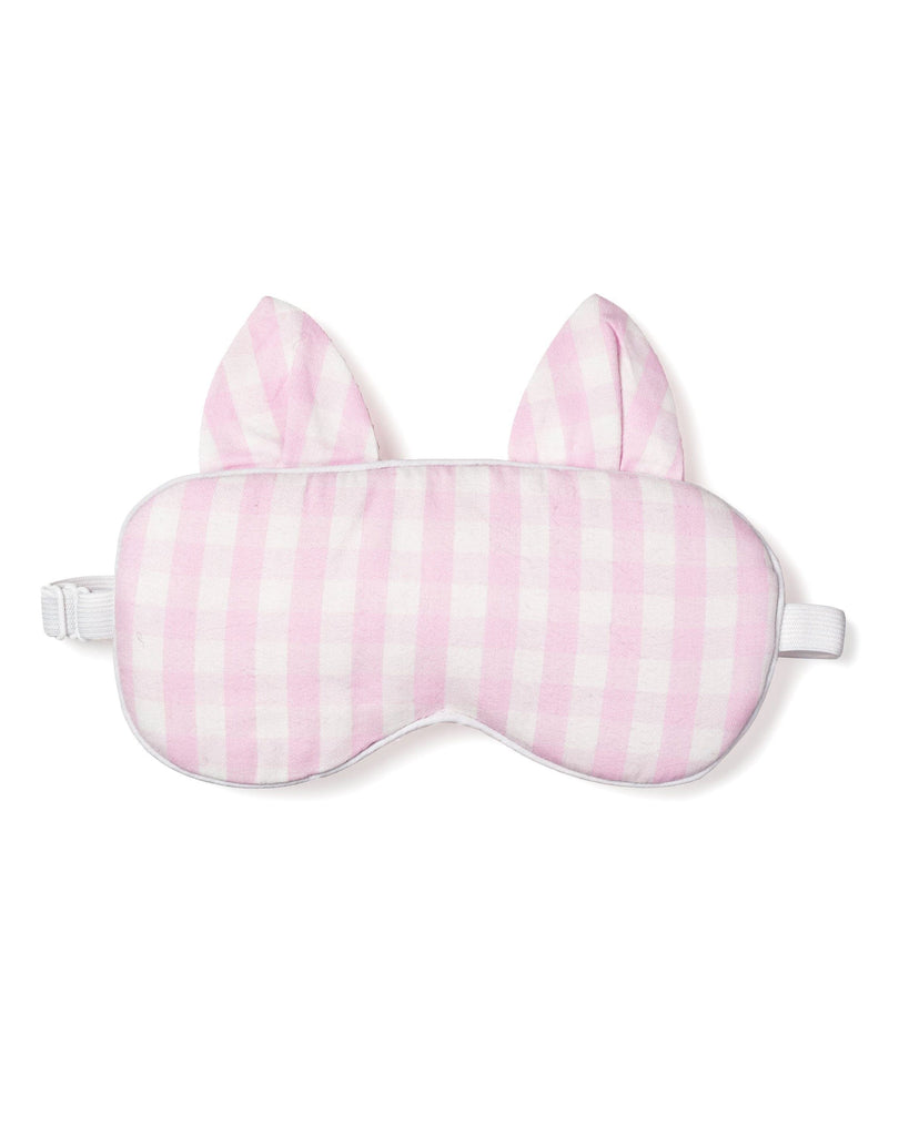 Adult's Twill Kitty Sleep Mask in Pink Gingham Eye Mask Petite Plume 