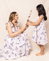 Girl's Twill Margaux Dress in Indigo Floral Children's Loungewear Petite Plume 
