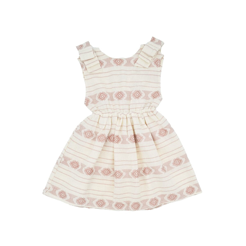 Agnes Pinafore Dress | Dust Pink Embroidery Dresses Folklore Las Niñas 2Y Beige 