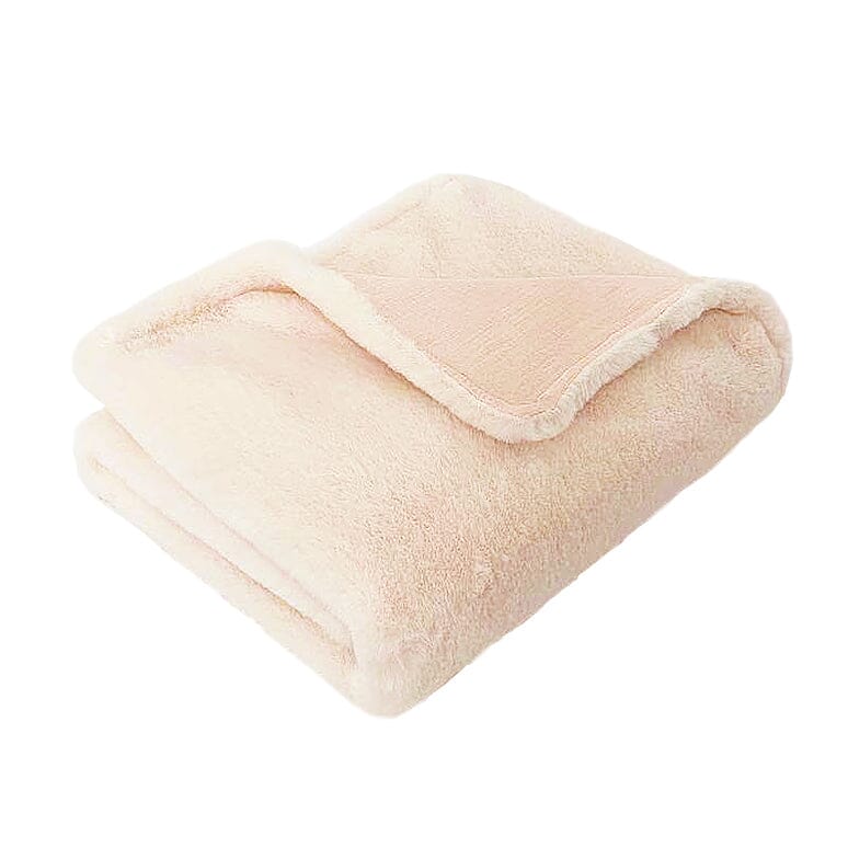 Charmante Luxe Faux Fur Baby Blanket-Pink Blanket MON AMI 
