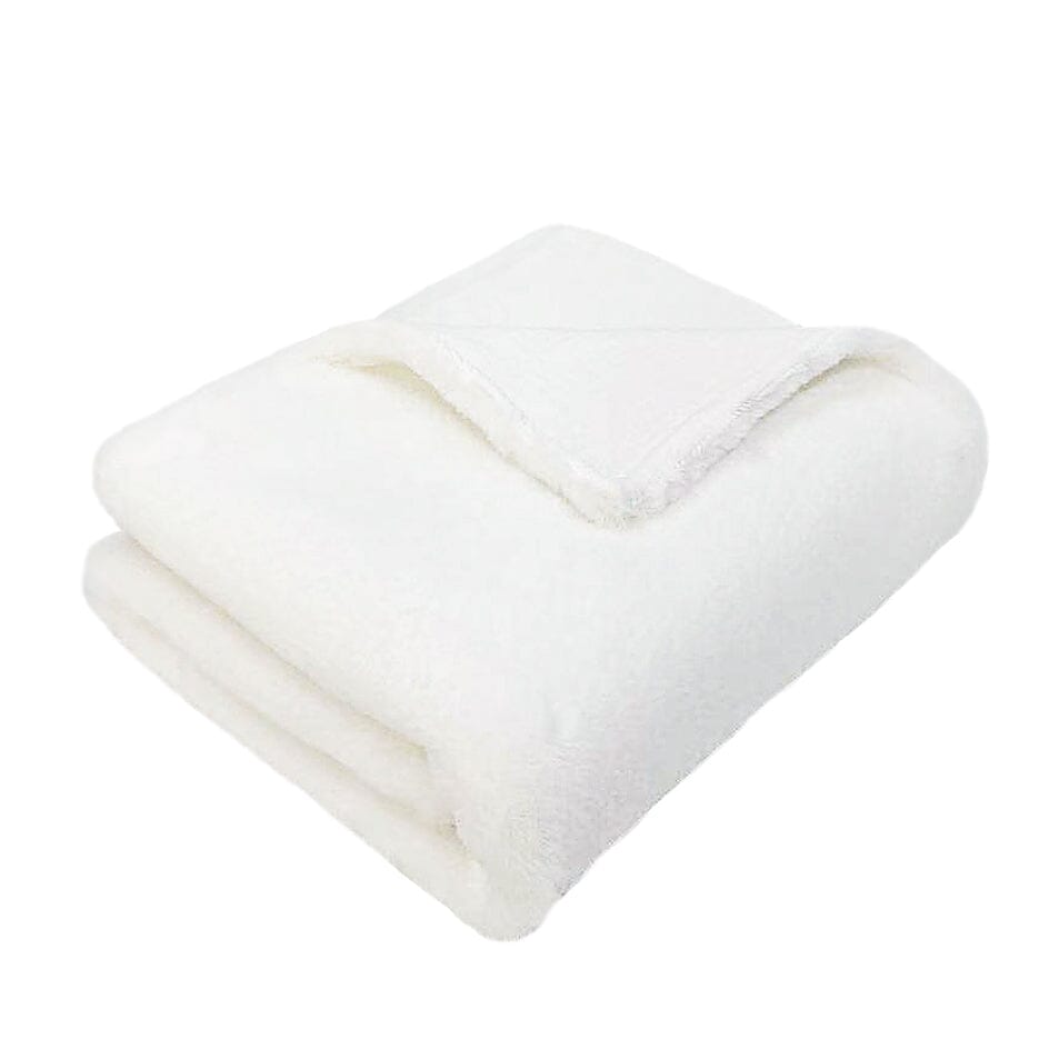 Charmante Luxe Faux Fur Baby Blanket -White Blanket MON AMI 