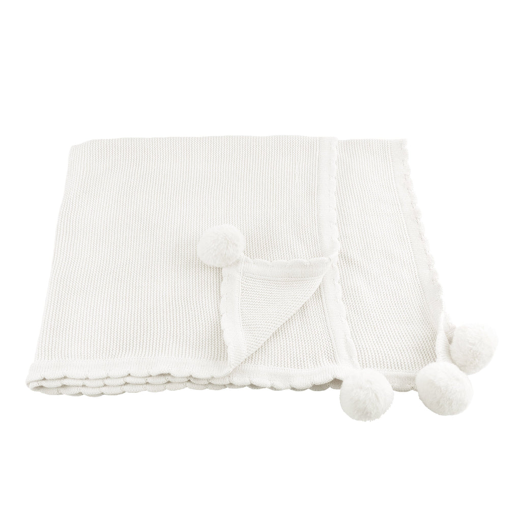 Pom Pom Blanket - White Blanket MON AMI 