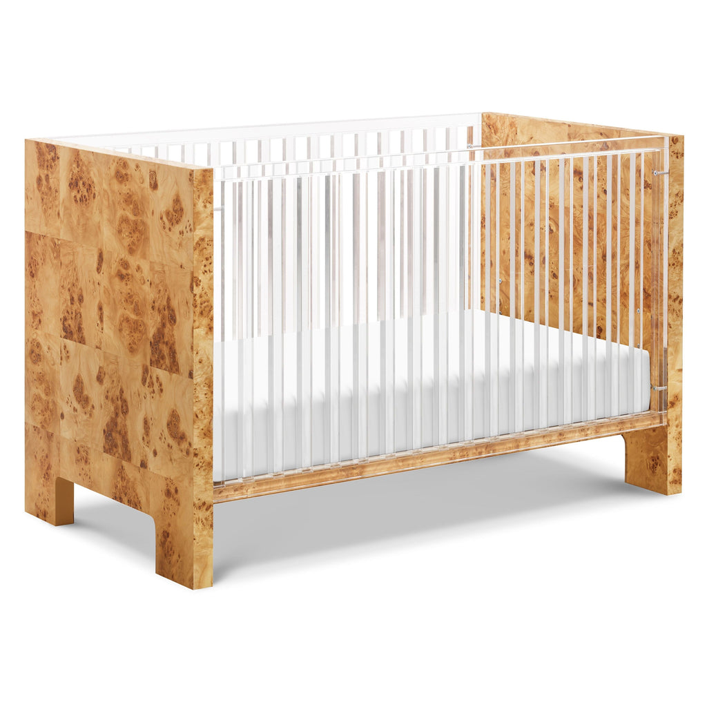 Altair Crib | Clear Cribs & Toddler Beds Babyletto Clear Acrylic with Burl L 