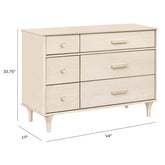 Babyletto | Lolly 6-Drawer Assembled Double Dresser | Washed Natural