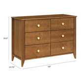 Babyletto | Sprout 6-Drawer Double Dresser | Chestnut / Natural