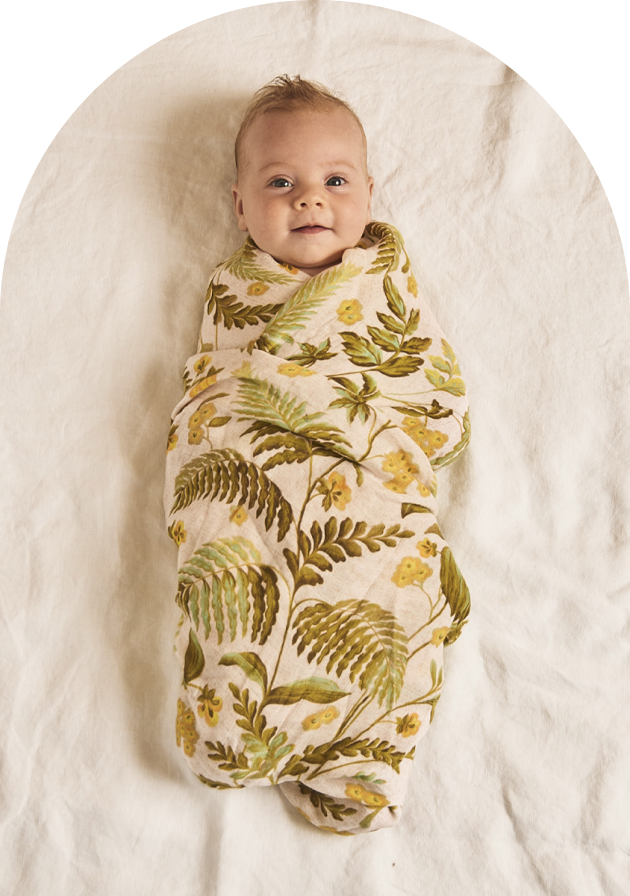 Banabae - Baby in printed swaddle