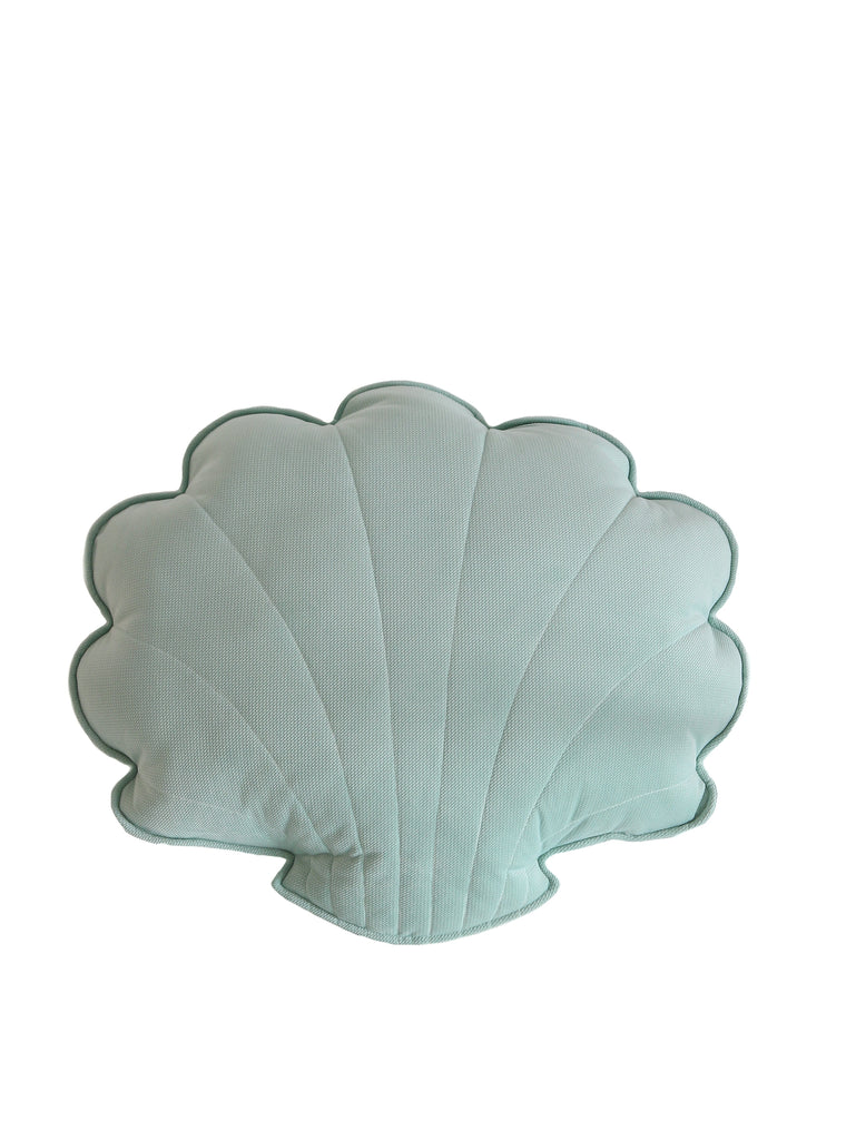 Large Velvet “Powder Mint” Shell Pillow Cushion moimili.us 