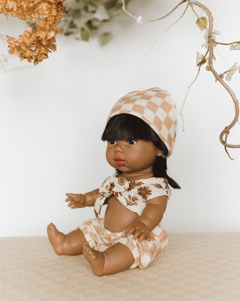Cropped Tie, Pant, and Hanky | Wheat | Bohemian Mama Littles - Doll Clothing