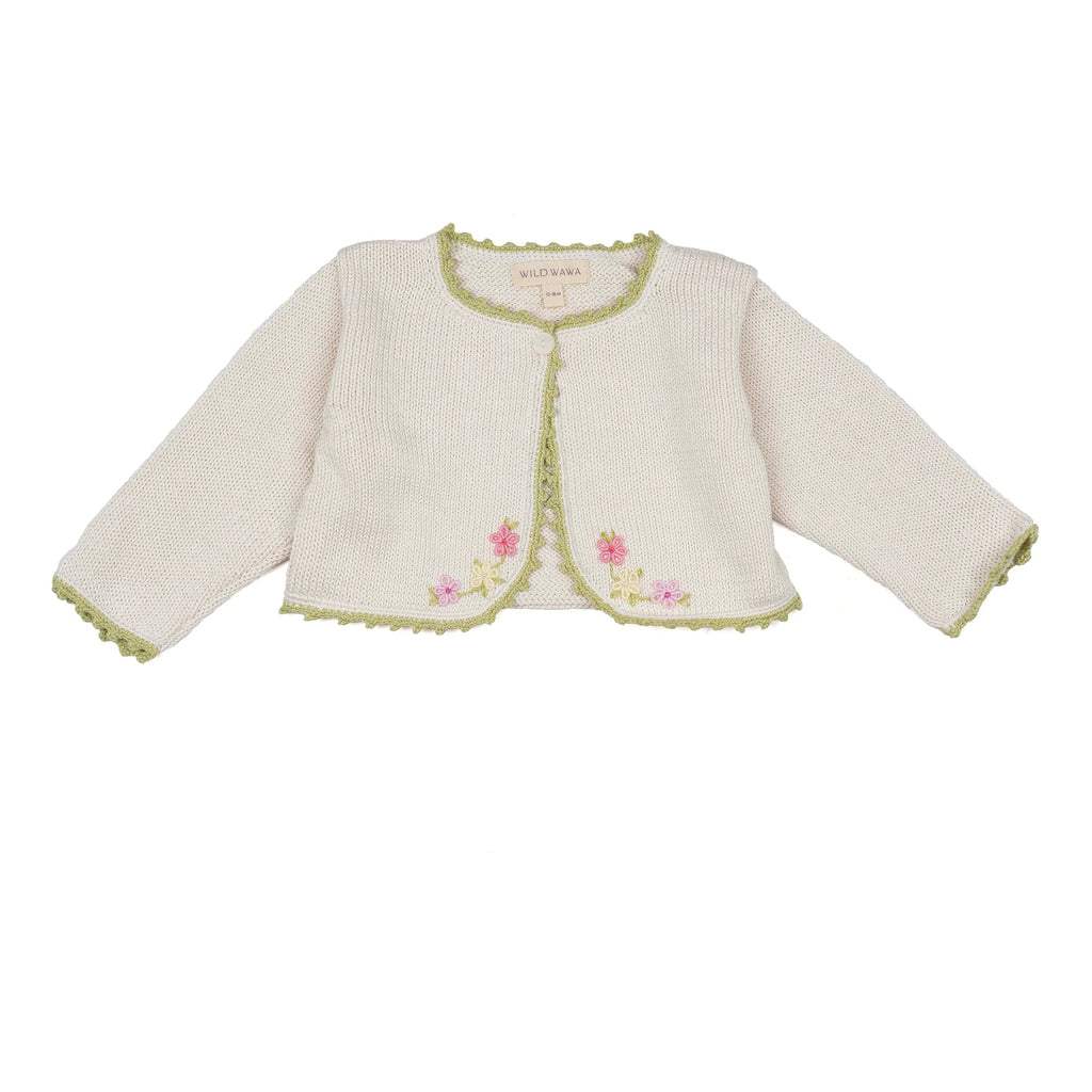 Bolero | Pistachio Wildflower Sweaters Wild Wawa 18-24M Spring Green 