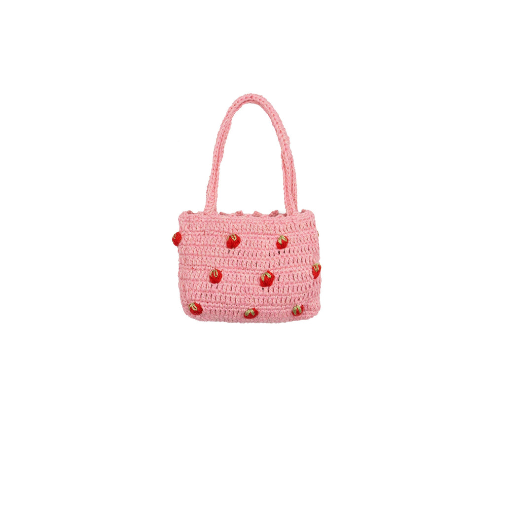 Crochet Purse | Pink Strawberries Purses & Clutches Wild Wawa OS Pink 