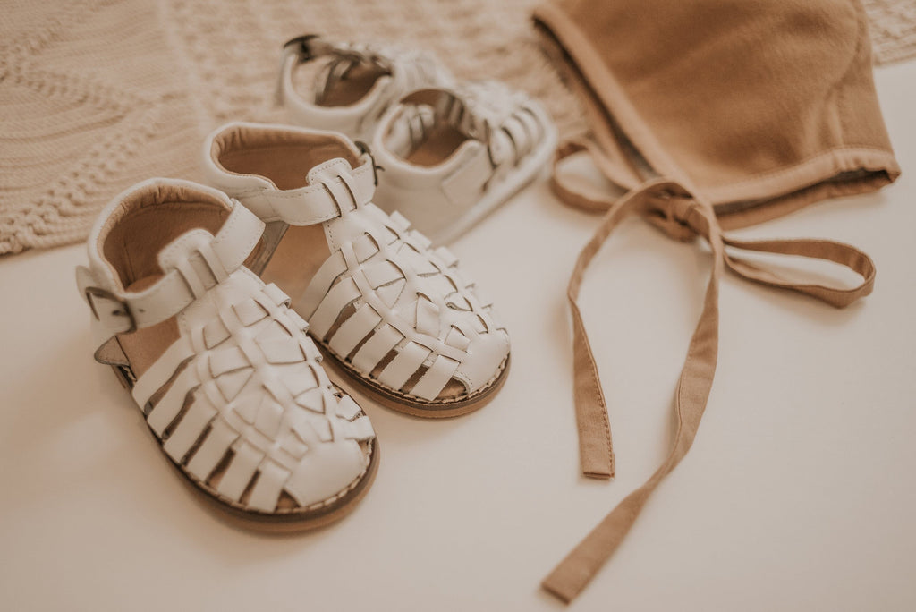 Leather Indie Sandal | Color 'Cotton' | Hard Sole Shoes Consciously Baby 