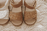 Leather Woven Sandal | Color 'Walnut' | Hard Sole Shoes Consciously Baby 