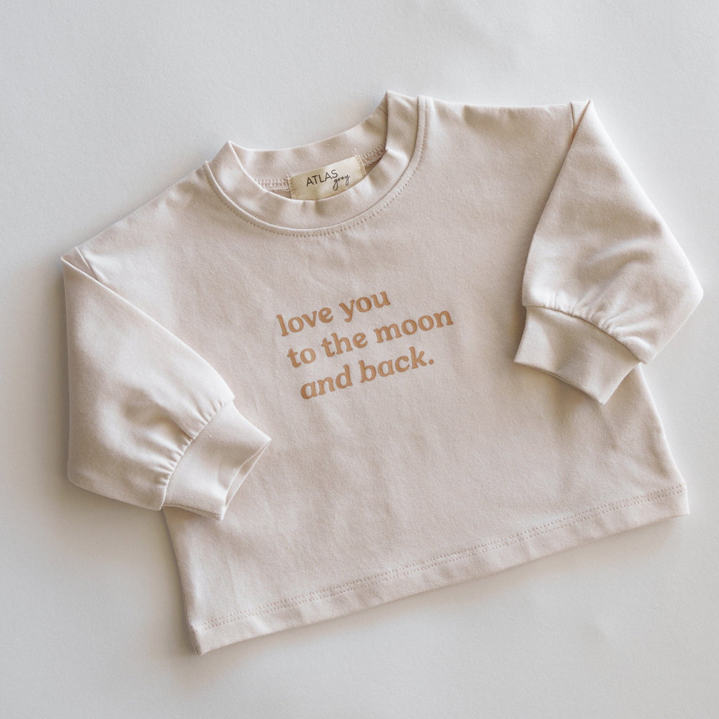 Love You To The Moon And Back - Organic Longsleeve Baby & Toddler shopatlasgrey 