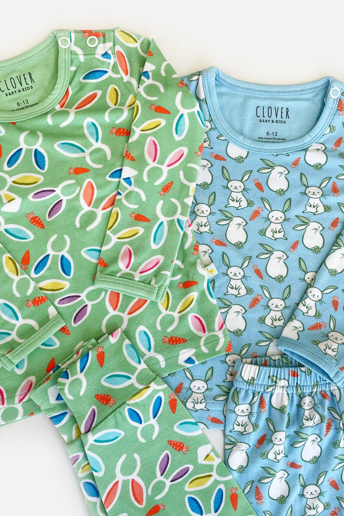 Long Sleeve Pajama Set - Easter Bunnies by Clover Baby & Kids Pajamas Clover Baby & Kids 