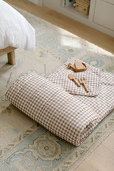 Organic Nap Mat | Brown Gingham Sleeping Bags & Pads Bloomere 