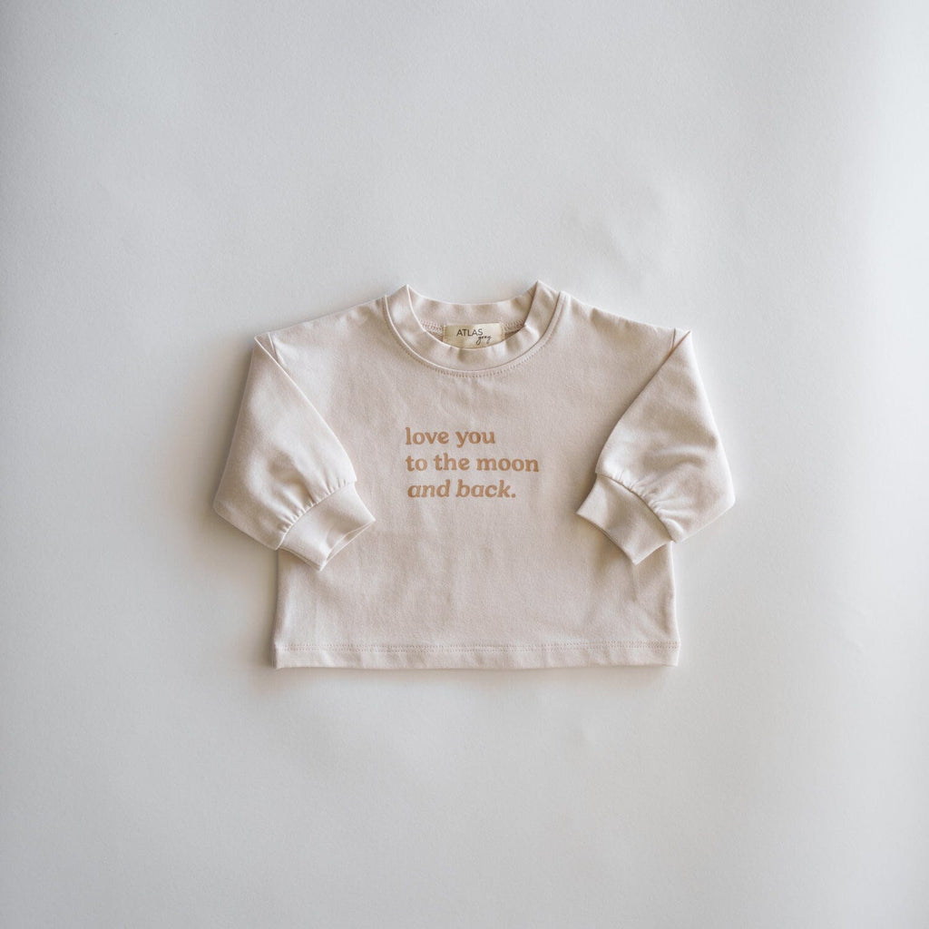 Love You To The Moon And Back - Organic Longsleeve Baby & Toddler shopatlasgrey NB 