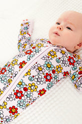 Soft & Stretchy Zipper Footie | Smiley Flowers Onesies Clover Baby & Kids 