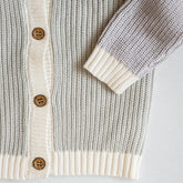 Organic Oversized Knit Color Block Cardigan New shopatlasgrey Gentle Grey / Haze 0-3M 