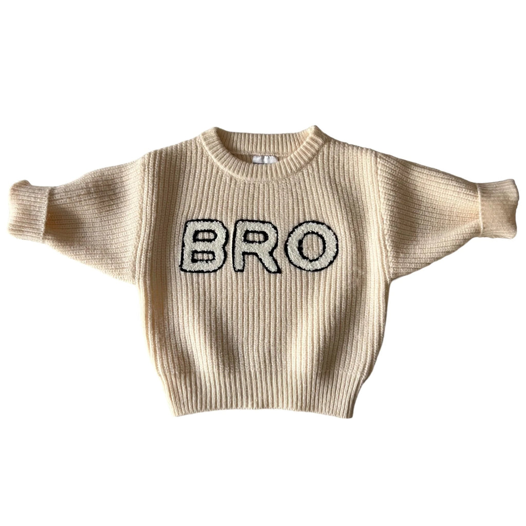 Bro Knit Sweater | Soft White Tops & Tees SpearmintLOVE 0-6m Soft White 