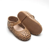 Leather Boho Mary Janes | Color 'Tan' Shoes Consciously Baby 5 (Hard Sole) 