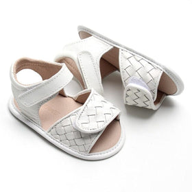 Leather Woven Sandal | Color 'Cotton' | Soft Sole Shoes Consciously Baby 2 (3 - 6 months) 
